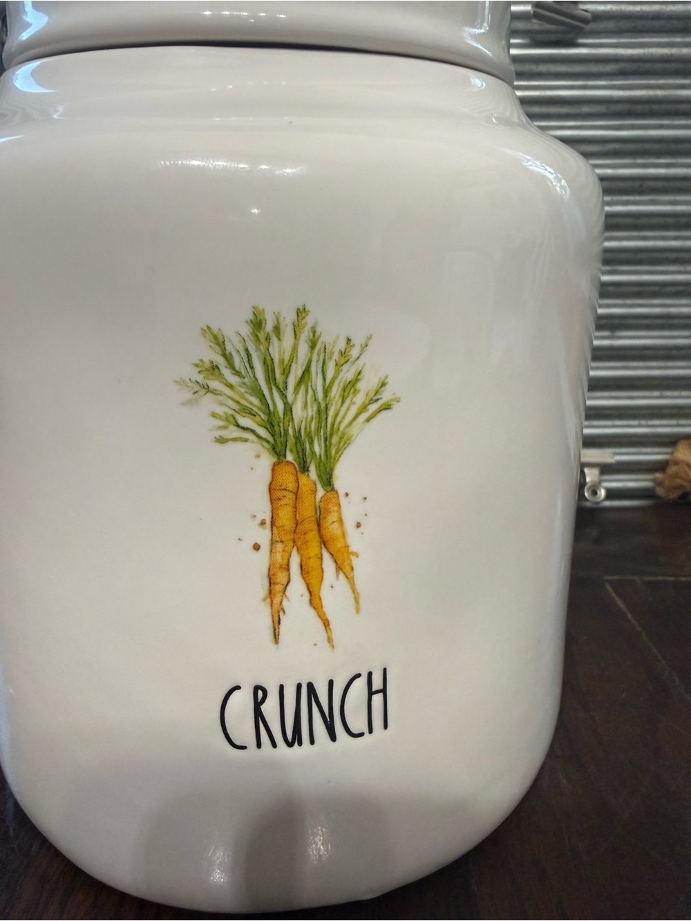 HTF Rae Dunn CRUNCH Carrot Canister Easter Spring Watercolor Magenta - Picture 2 of 6